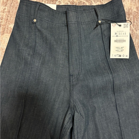 Zara Dark Blue Wide Leg Jeans, size 4 - Picture 2 of 8